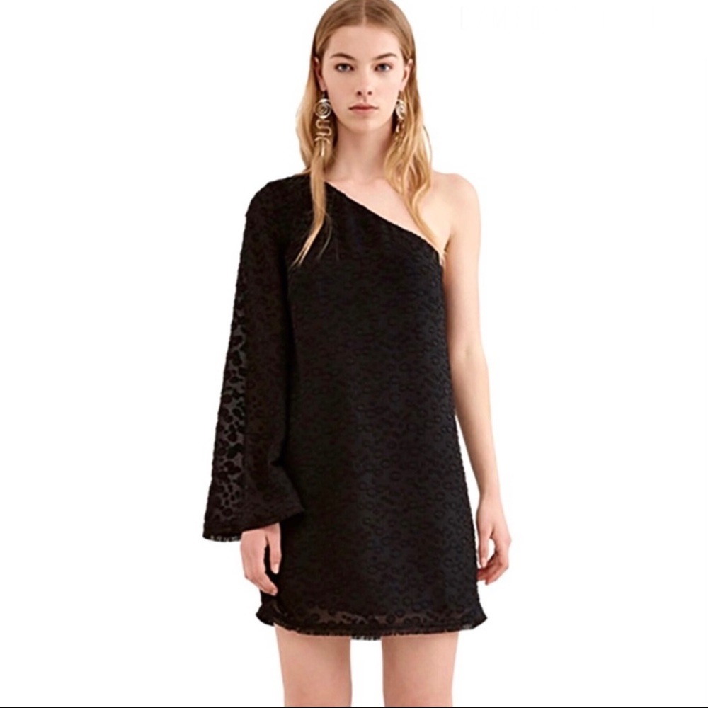 NEW C/MEO COLLECTIVE BLACK ONE-SHOULDER MINI DRESS